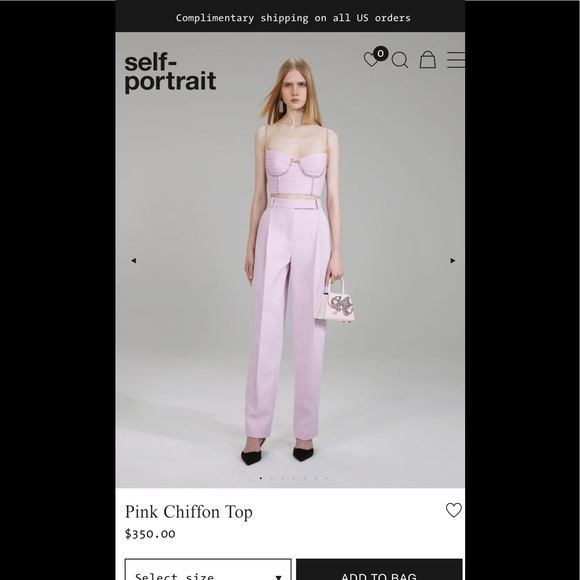 Self Portrait Pink Chiffon Top - Picture 3 of 8